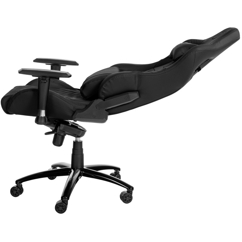 Chaise de bureau Keren en cuir véritable noir