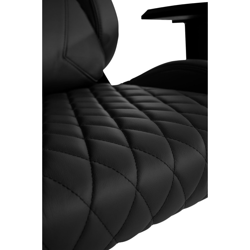 Chaise de bureau Keren en cuir véritable noir