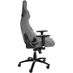 Chaise de bureau Keren en cuir véritable gris