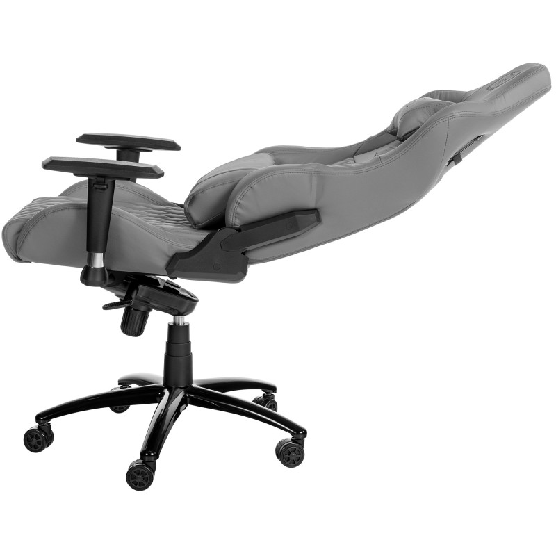 Chaise de bureau Keren en cuir véritable gris