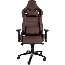Chaise de bureau Keren en cuir véritable brun