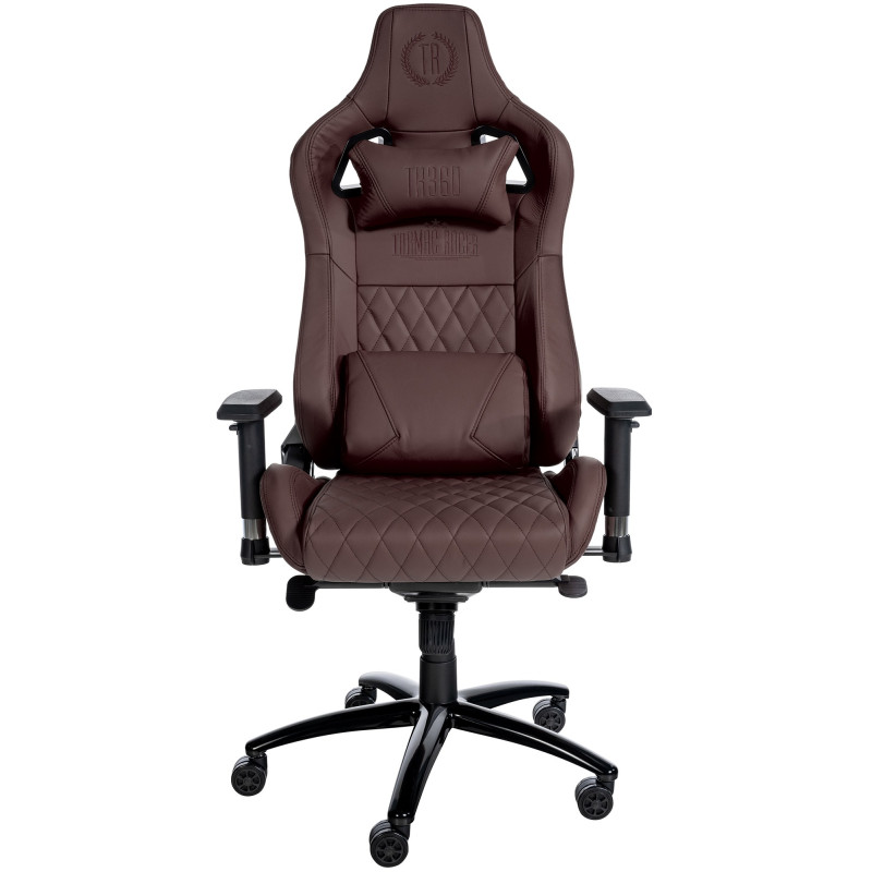 Chaise de bureau Keren en cuir véritable brun
