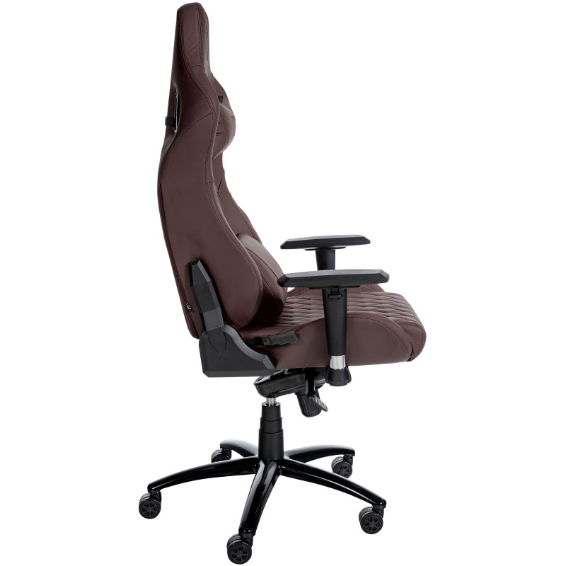 Chaise de bureau Keren en cuir véritable brun