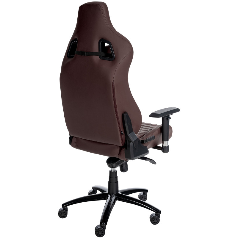 Chaise de bureau Keren en cuir véritable brun