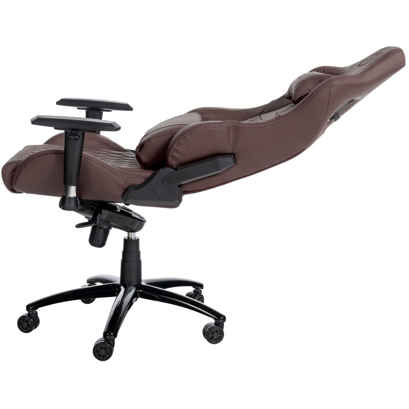 Chaise de bureau Keren en cuir véritable brun