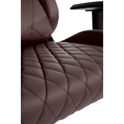 Chaise de bureau Keren en cuir véritable brun