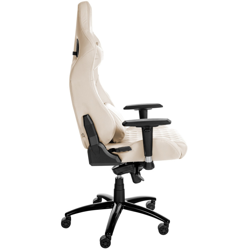 Chaise de bureau Keren en cuir véritable crème