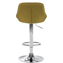 Tabouret de bar Lazio, tissu, chrome, vert