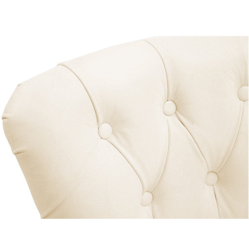 Sgabello da bar Lakewood in vera pelle, crema chiaro anticato