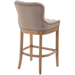 Tabouret de bar en tissu Lakewood, taupe clair antique