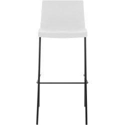 Tabouret de bar Hoover, piètement à 4 pieds, noir et blanc