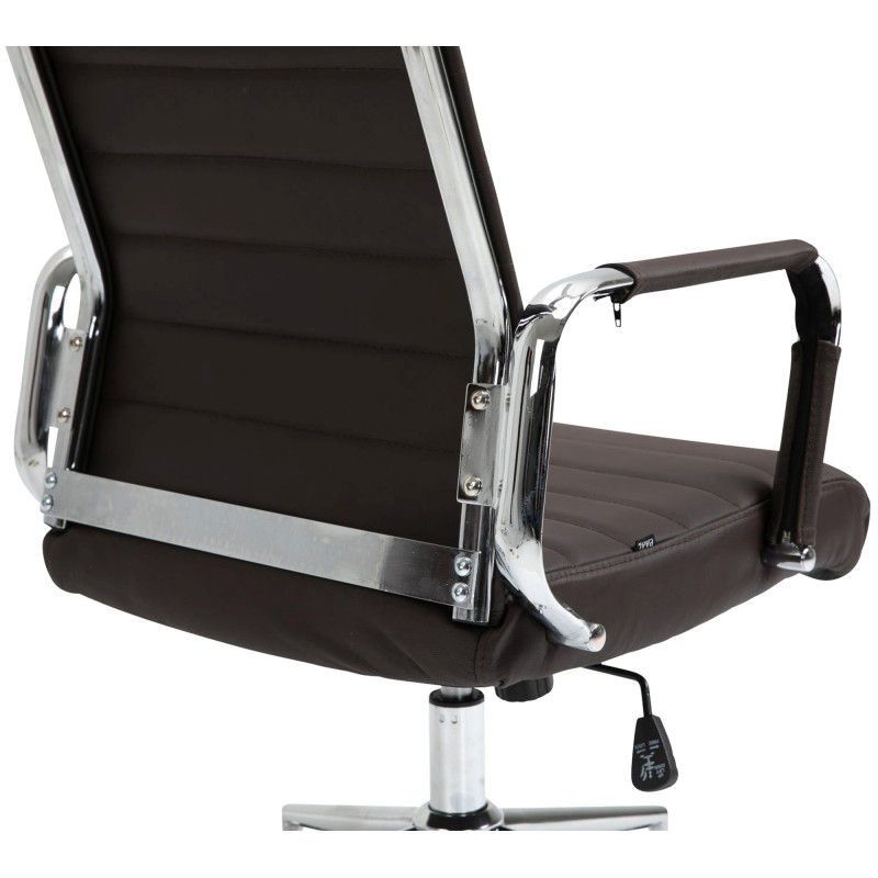Chaise de bureau Columbus en cuir véritable brun
