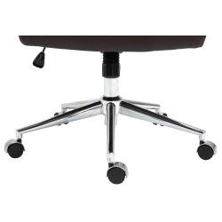 Chaise de bureau Columbus en cuir véritable brun