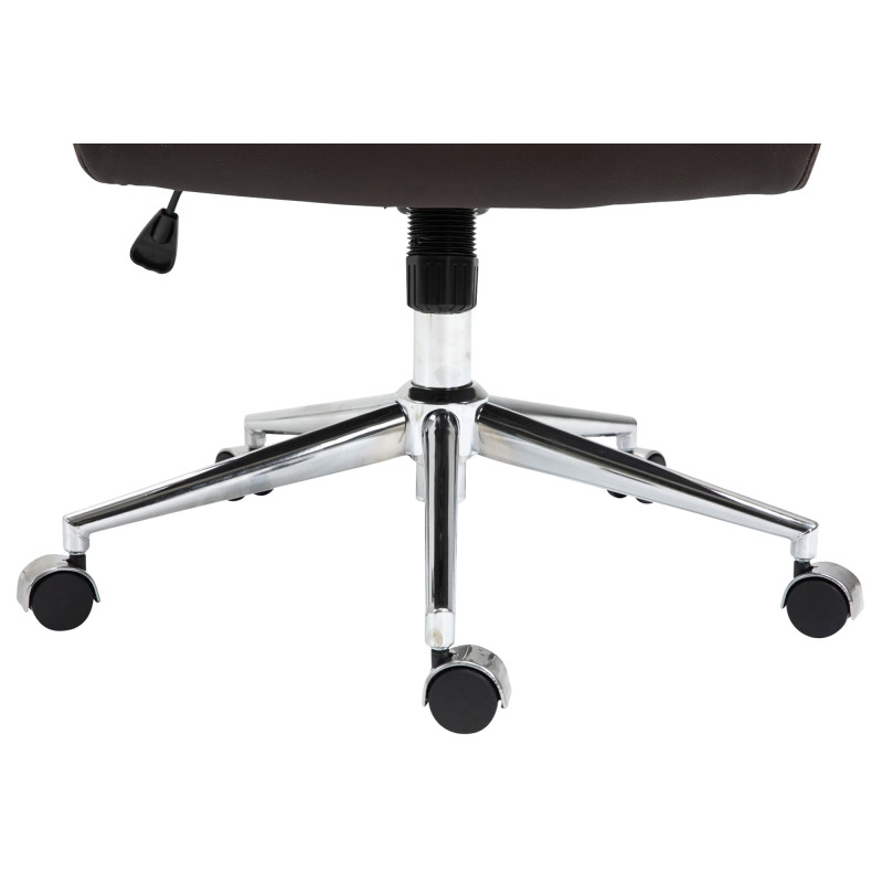 Chaise de bureau Columbus en cuir véritable brun