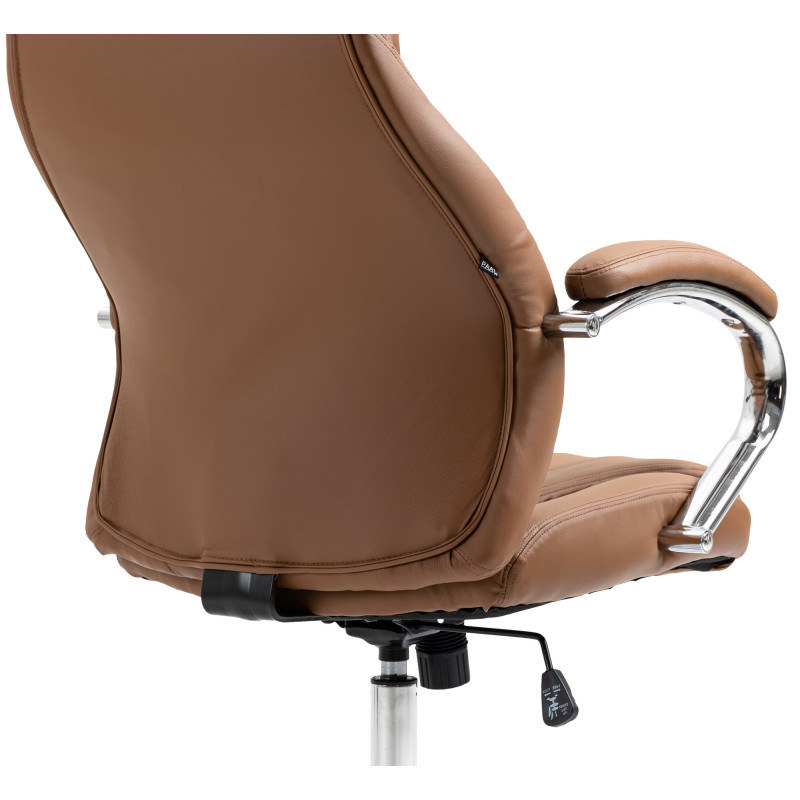 Chaise de bureau Wigan en cuir véritable marron clair