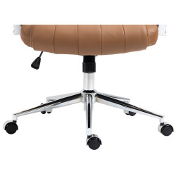 Chaise de bureau Wigan en cuir véritable marron clair