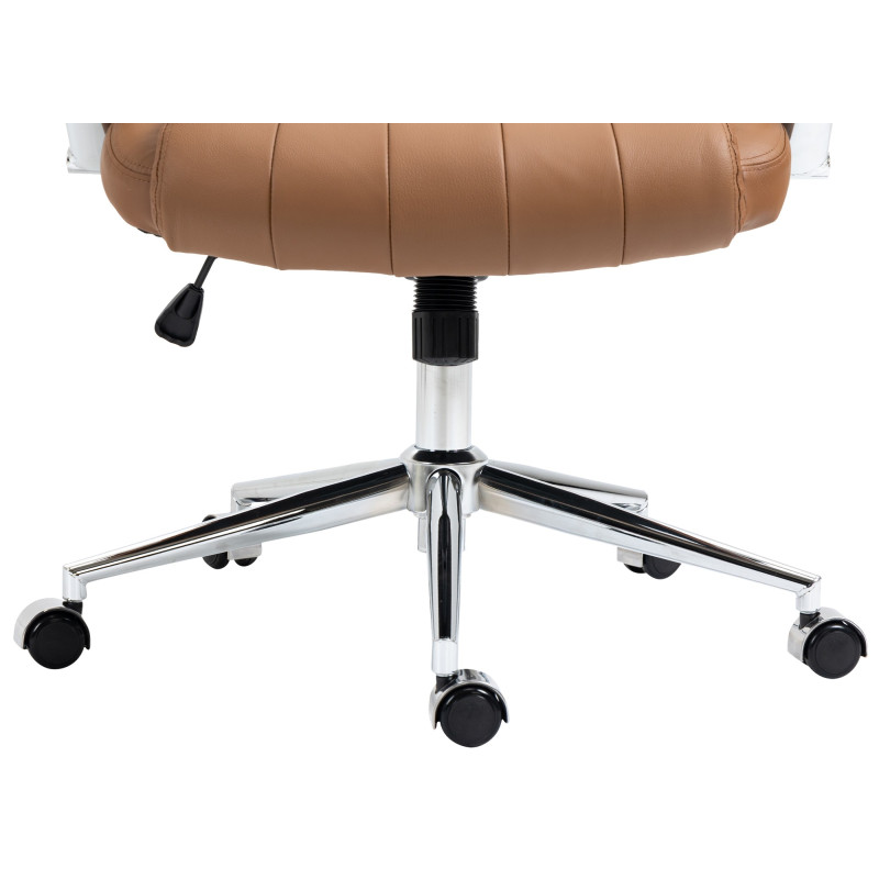 Chaise de bureau Wigan en cuir véritable marron clair