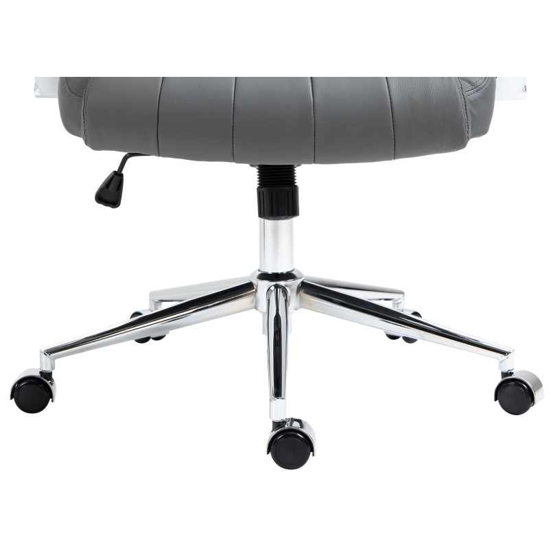 Chaise de bureau Wigan en cuir véritable gris