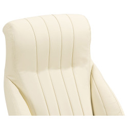 Chaise de bureau Wigan en cuir véritable crème