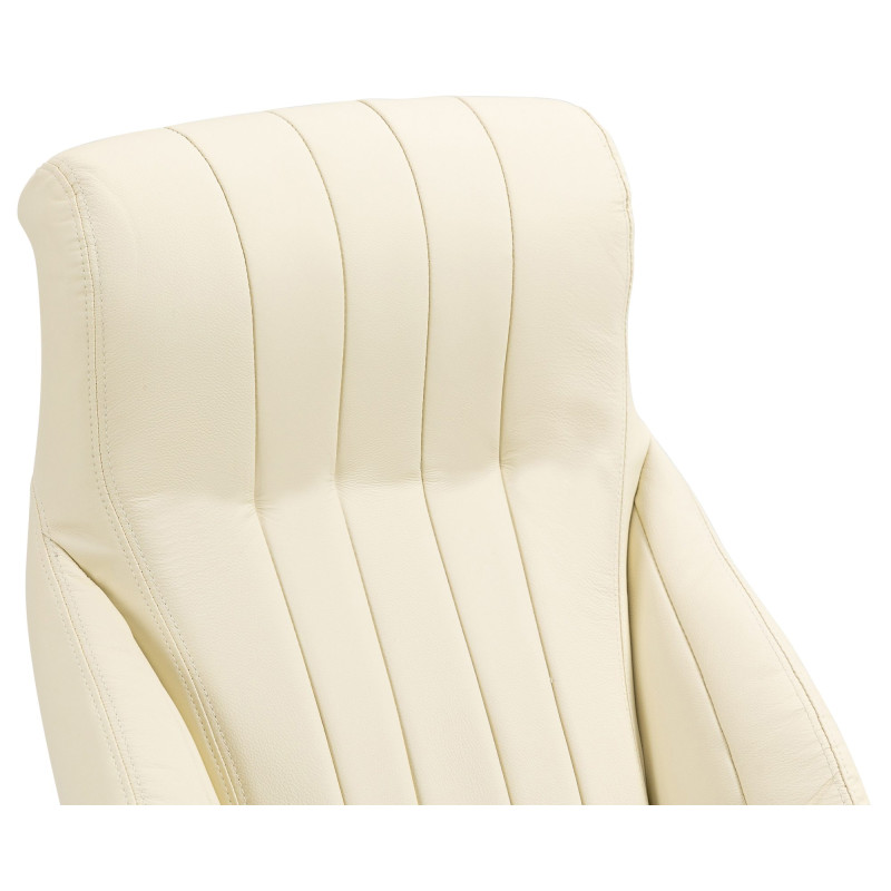 Chaise de bureau Wigan en cuir véritable crème