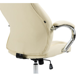 Chaise de bureau Wigan en cuir véritable crème