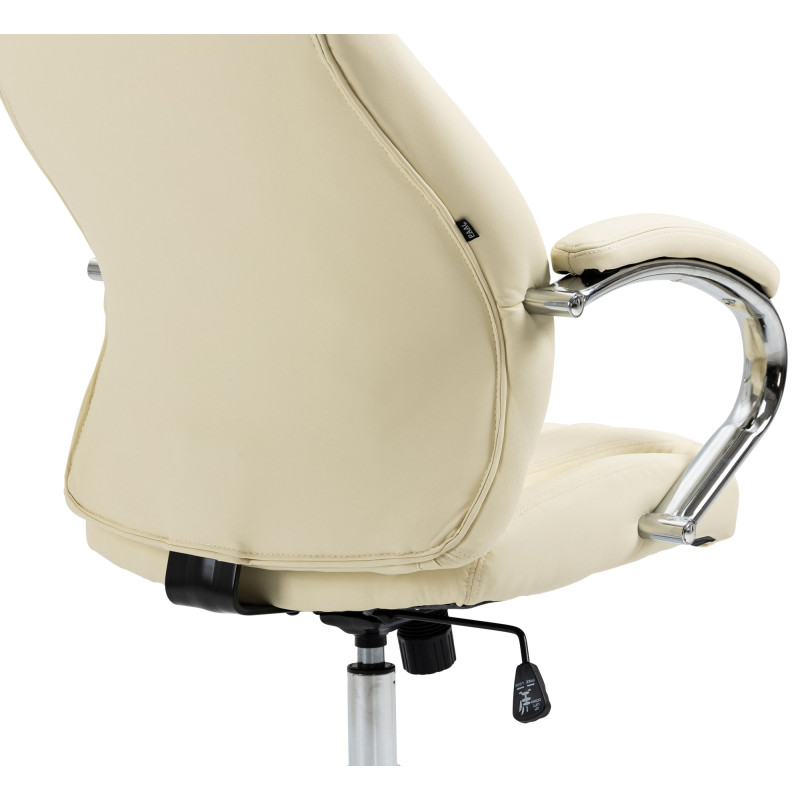 Chaise de bureau Wigan en cuir véritable crème