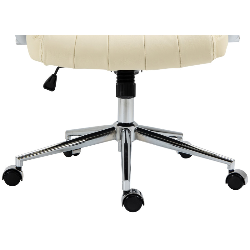 Chaise de bureau Wigan en cuir véritable crème