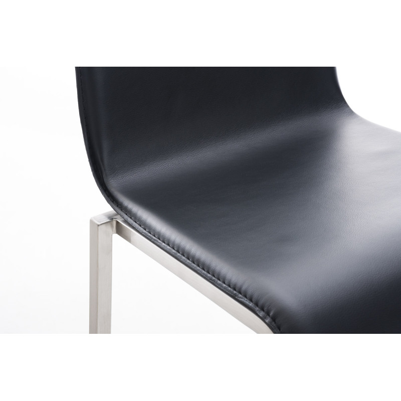 Tabouret de bar Avola cuir plat E78 noir