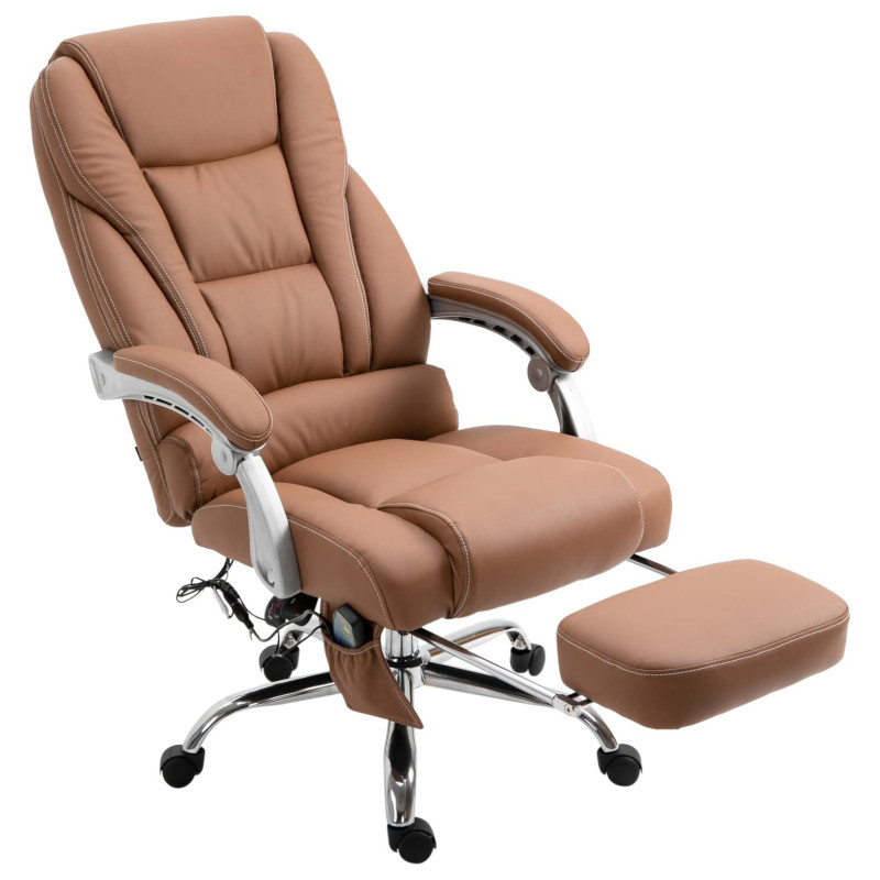 Chaise de bureau Pacific avec fonction massage marron clair