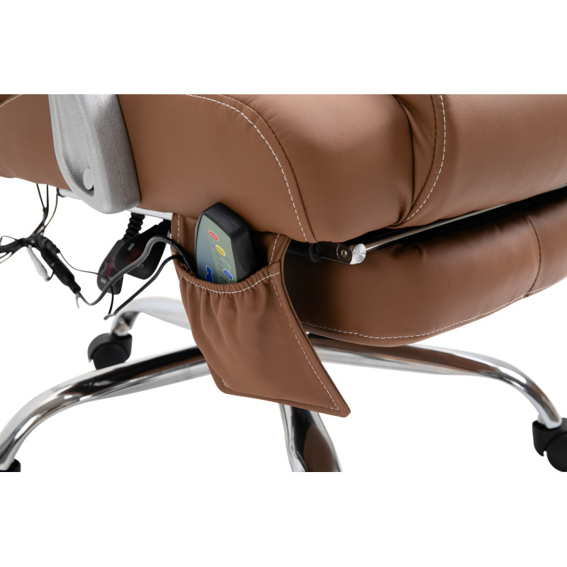 Chaise de bureau Pacific avec fonction massage marron clair