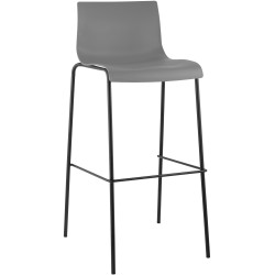 Tabouret de bar Hoover, structure à 4 pieds, noir/gris
