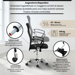 Chaise de bureau Washington noir