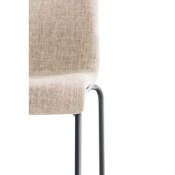 Tabouret de bar Hoover, tissu, piètement à 4 pieds, noir/crème