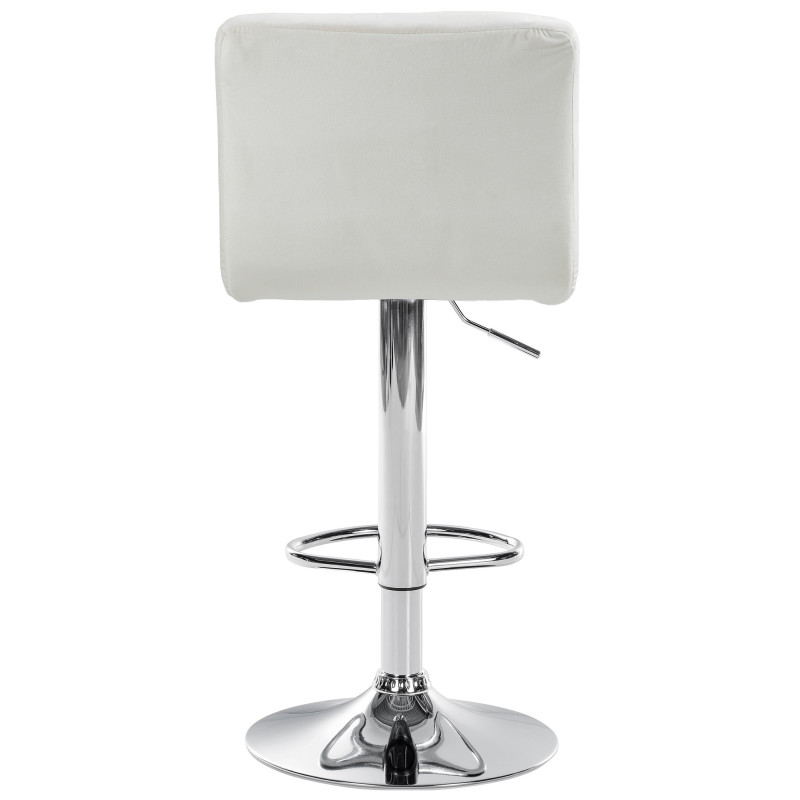 Lot de 2 tabourets de bar en velours Pérou en chrome et crème