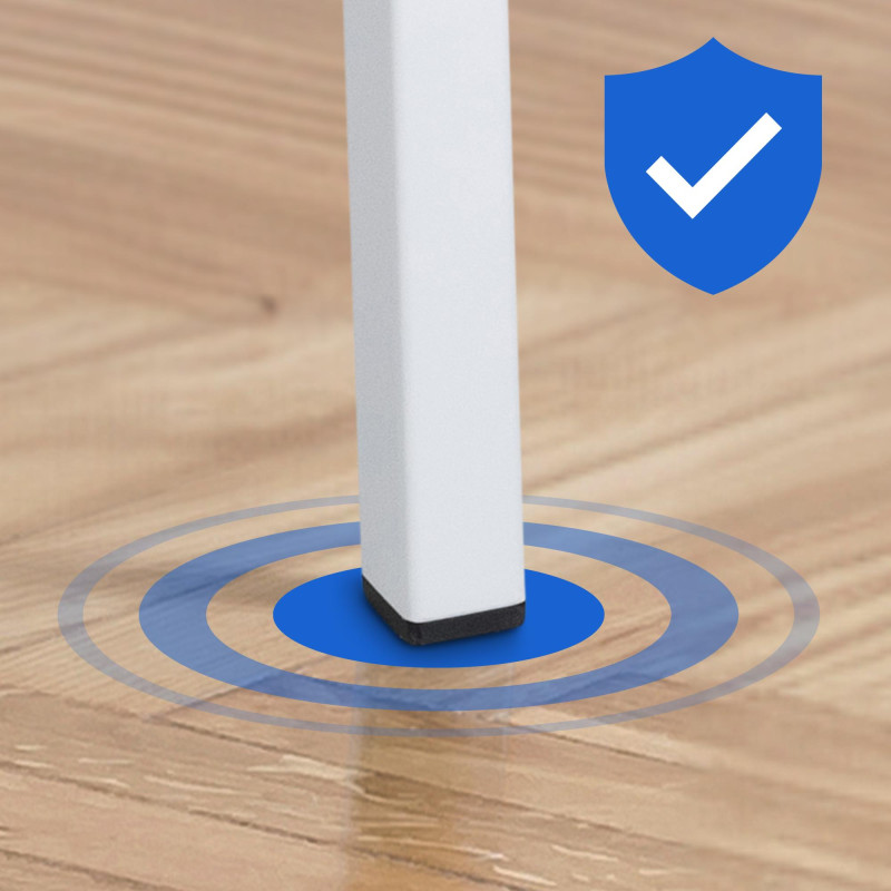 Tabouret de bar en tissu Damaso avec piètement à 4 pieds, blanc/bleu