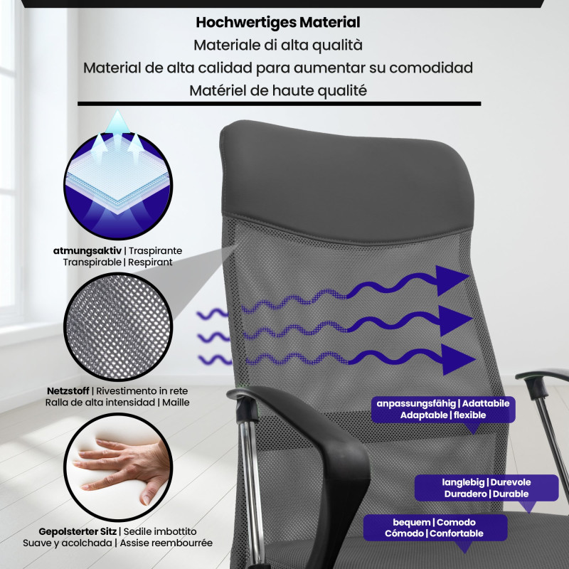 Chaise de bureau Washington gris