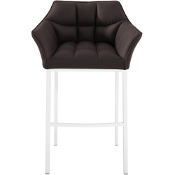 Sgabello da bar Damaso con struttura a 4 gambe, bianco/marrone