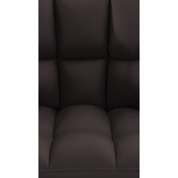 Taburete de bar Damaso con estructura de 4 patas, blanco/marrón