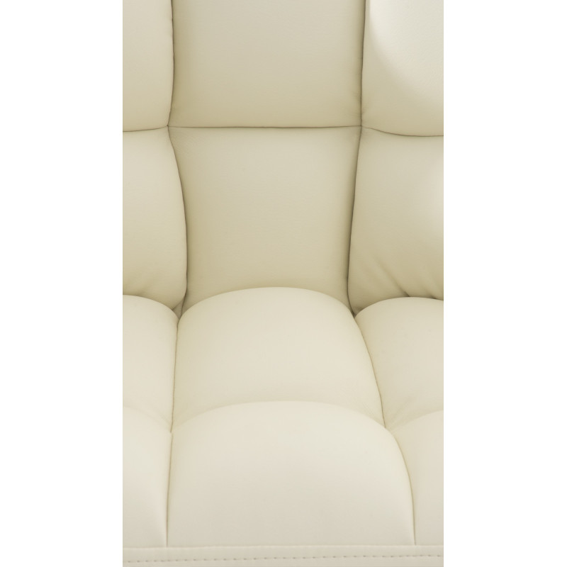 Taburete de bar Damaso con estructura de 4 patas, blanco/crema