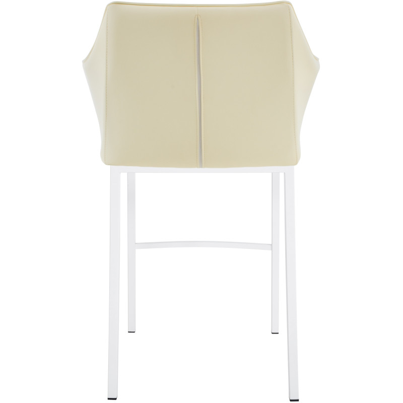 Banqueta de bar Damaso com estrutura de 4 pés, branca/creme