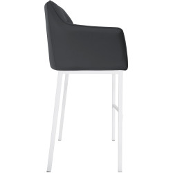 Sgabello da bar Damaso con struttura a 4 gambe, bianco/grigio