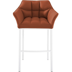 Tabouret de bar Damaso à 4 pieds, blanc/marron clair