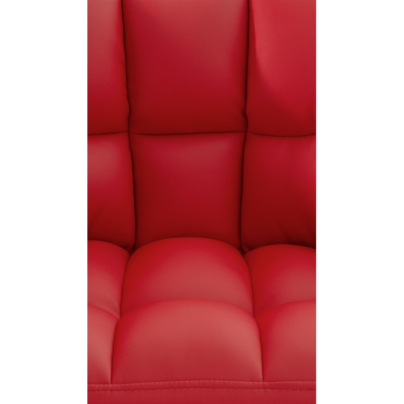 Taburete de bar Damaso con estructura de 4 patas, blanco/rojo