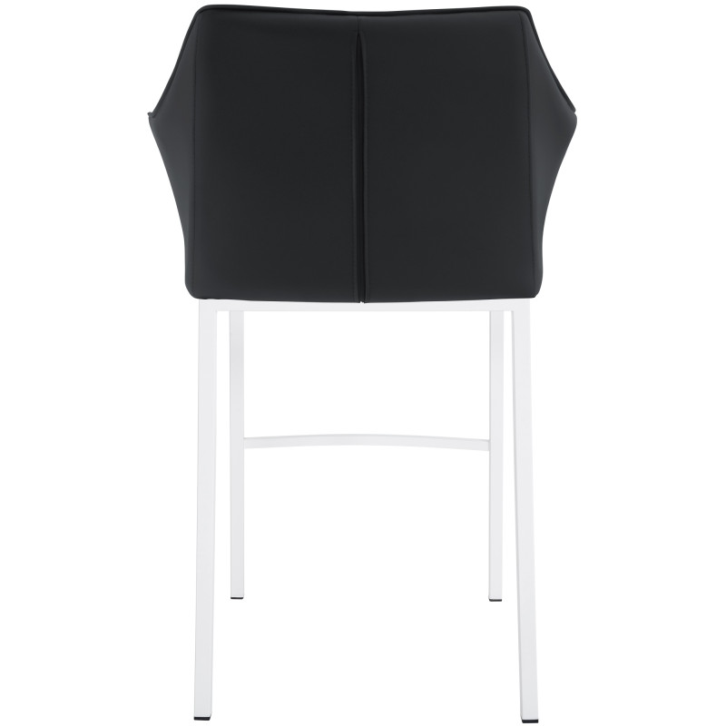 Tabouret de bar Damaso à 4 pieds, blanc/noir