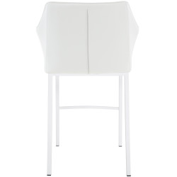 Sgabello da bar Damaso con struttura a 4 gambe, bianco.