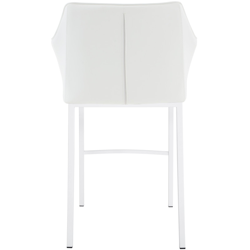 Taburete de bar Damaso con estructura de 4 patas, blanco.