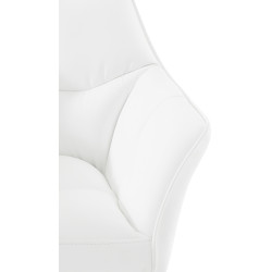 Tabouret de bar Damaso à piètement 4 pieds, blanc.