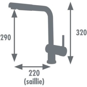 ROUSSEAU Robinet mitigeur de cuisine Matsouko - Avec douchette - Gris chromé