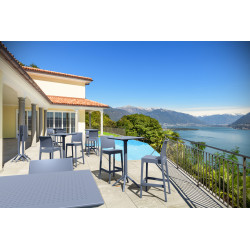 Juego de 2 taburetes de bar Maya, gris oscuro