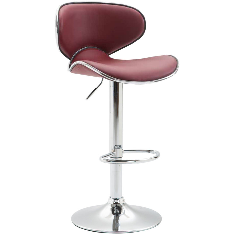 Tabouret de bar Las Vegas V2 chromé rouge bordeaux